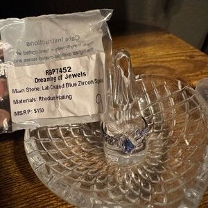 Bomb Party -  lab created Blue Zircon Ring